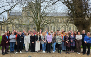 CIEEM Staff and board members stood outside Winchester Cathedral.