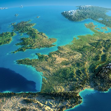 Graphic design relief map of Europe