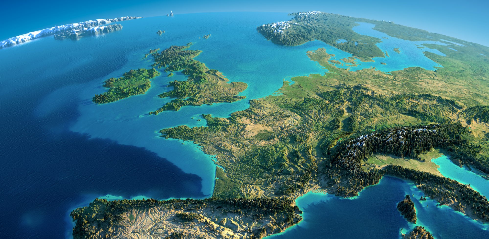 Graphic design relief map of Europe