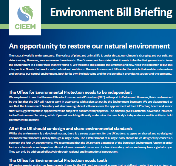 CIEEM Environment Bill Briefing CIEEM