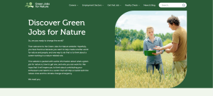 A screenshot of the new Green Jobs for Nature website